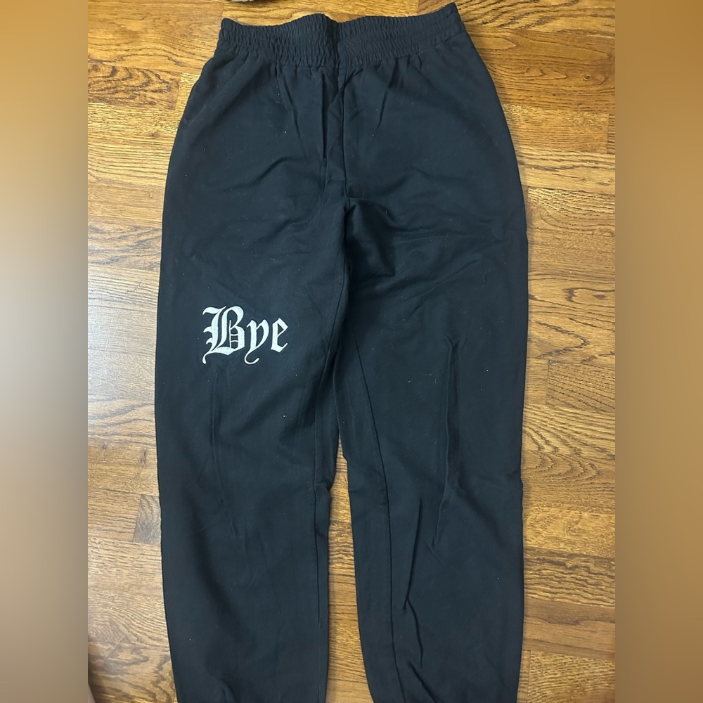 Adika Black Women's Joggers with 'Bye' Print